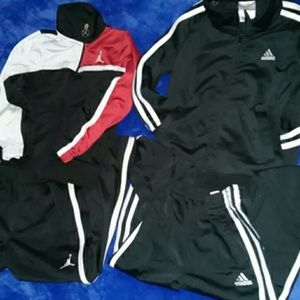 (2) Adidas and Jordan kids size Jogging suites
