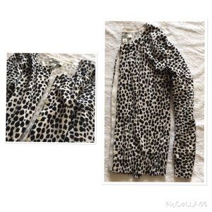 Black and White Leopard Print Cardigan
