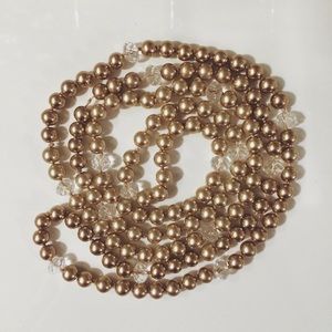 Faux pearl and lucite necklace