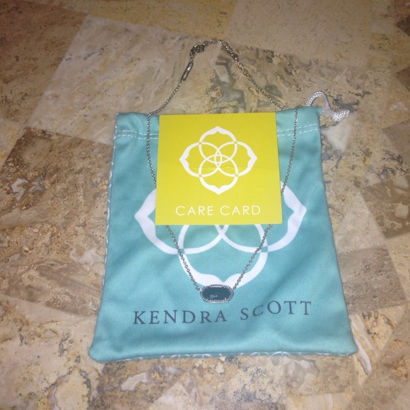 Black stone- chrome chain Kendra Scott necklace