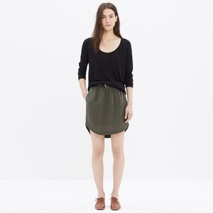 Madewell Sun-Garden Shirttail Skirt in Olive Green