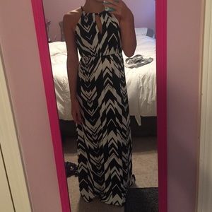 Black and white dress.