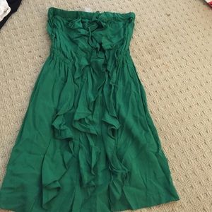 Strapless green dress