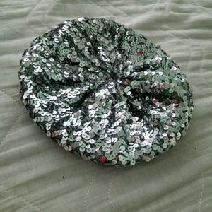Silver sparkle beanie