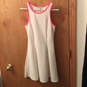 white and neon pink dress from Charlotte Russe.