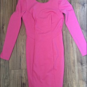 Barbie pink long sleeve pencil dress
