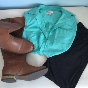 Turquoise Sheer Top