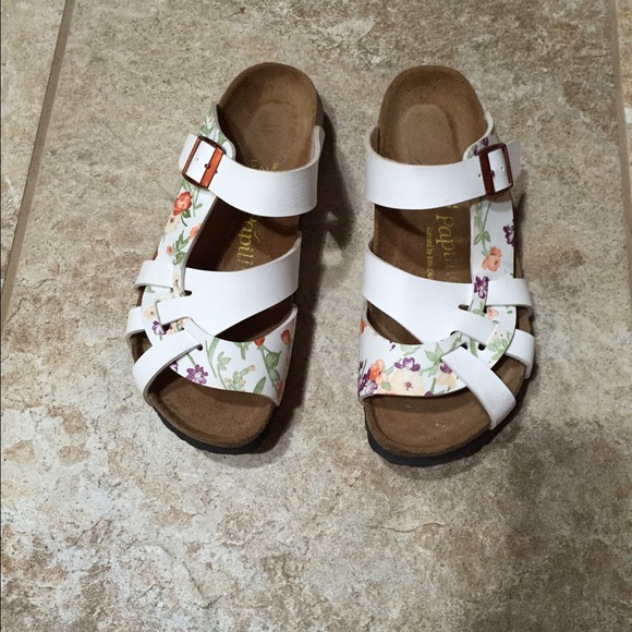 Papillo by Birkenstock white floral sandals