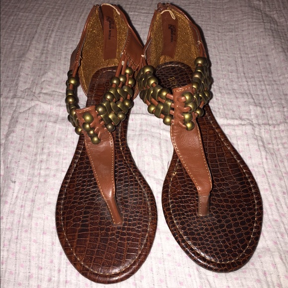 Brown bamboo sandals