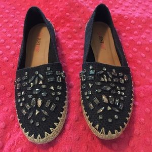 Cute black slip ons with bling