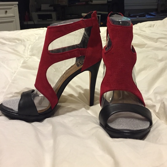 Red and black heels