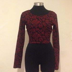 Tribal printed crop top