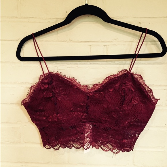 LF Tops - LF Burgundy Lace Bralette
