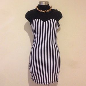 Striped body con dress