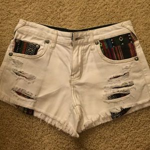 Free People white jean shorts