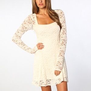 Free People 'Flirt for You' Lace Alabaster Dress