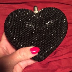 Black heart shaped Swarovski crystal clutch Black heart shaped Swarovski crystal clutch