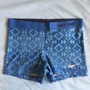 SOLD: Rare Blue Tribal Nike Pro shorts Size M