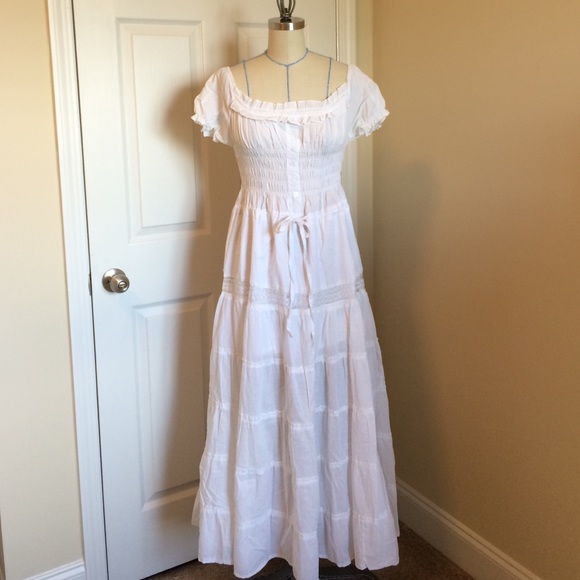 Cotton ruffled boho maxi