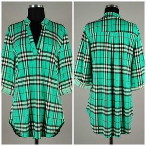 New Green Plaid Top