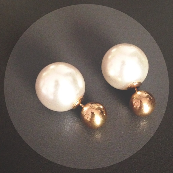 Pearl Back Stud Earrings