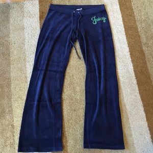 Navy Velour Juicy Couture sweat suit.