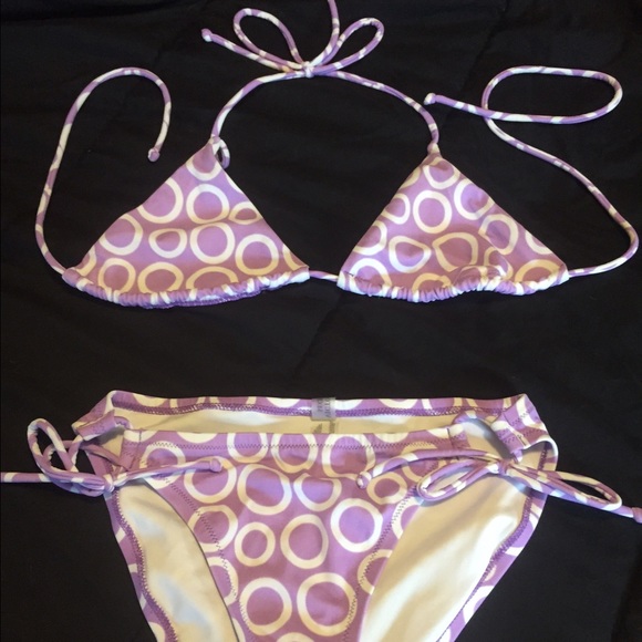 Victoria's Secret purple dot bikini size small