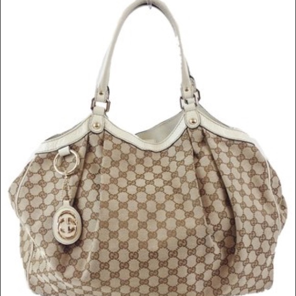 SOLD Gucci Sukey Large (Beige/Ebony White)