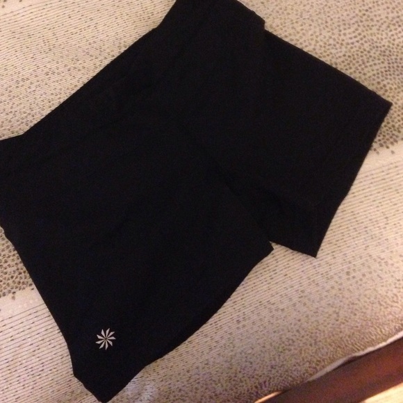 Black Athleta running shorts