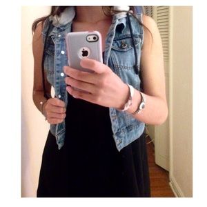 Denim hooded vest size S