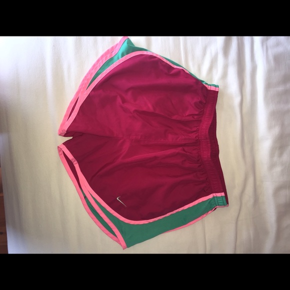 Hot pink nike dri-fit running shorts