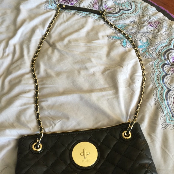 SOLD! NWOT DKNY 2 way black and gold - Picture 3 of 4