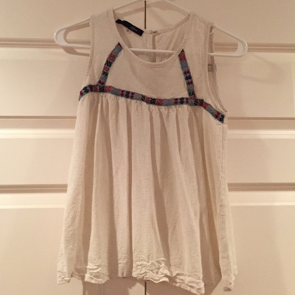 Beige with tribal print tank top