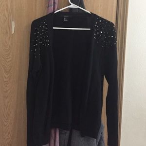Forever 21 black studded cardigan size L
