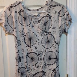 Maison Jules bicycle print shirt size small