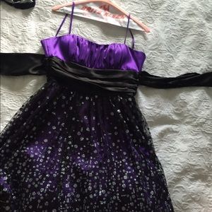 Black and purple formal dress