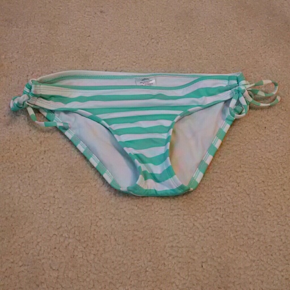 Mint striped bikini bottom