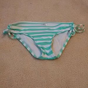 Mint striped bikini bottom