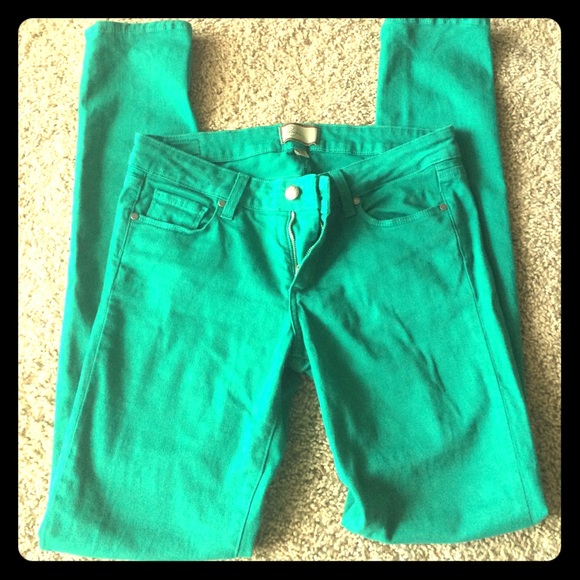 Paige bright green skinny jeans
