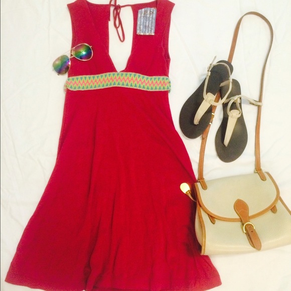 Free People Garnet Dress with Chevron Sash