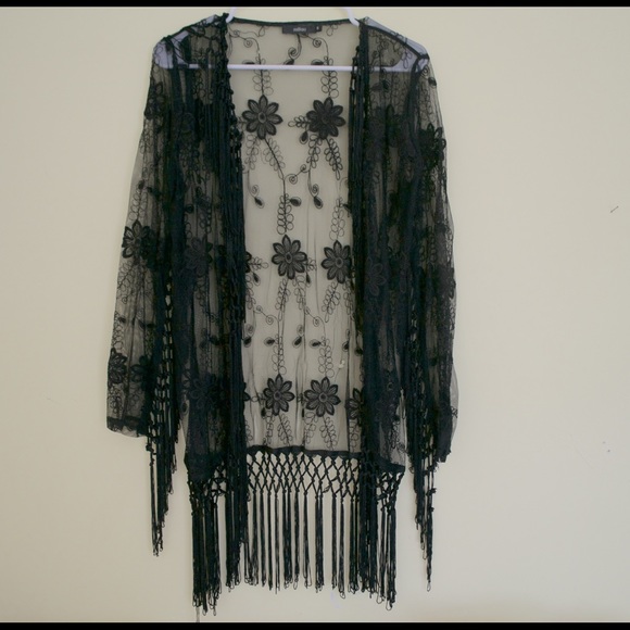 Black lace kimono