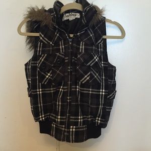 Black plaid vest