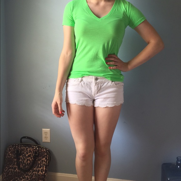 Neon green v neck tee