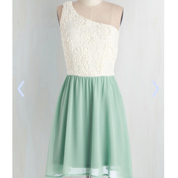 Ivory and seafoam green dress NWT