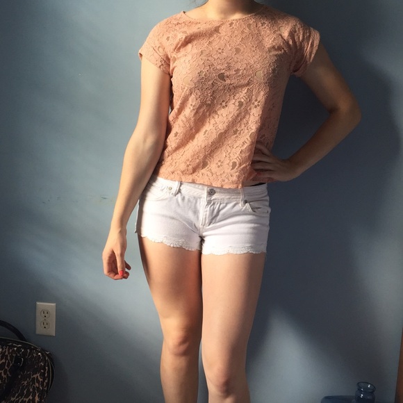 Rose colored lace shirt