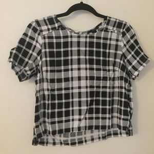 Plaid Black&White Top