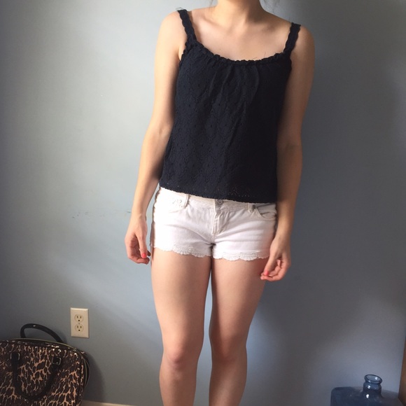 Navy lace tank