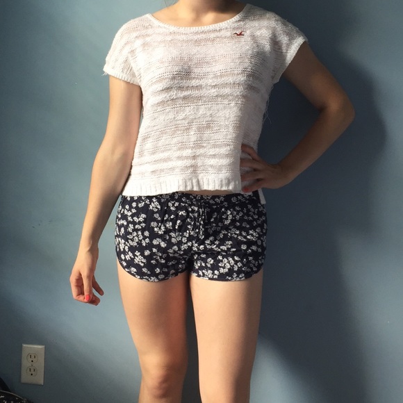 White knit shirt (shorts also being sold)