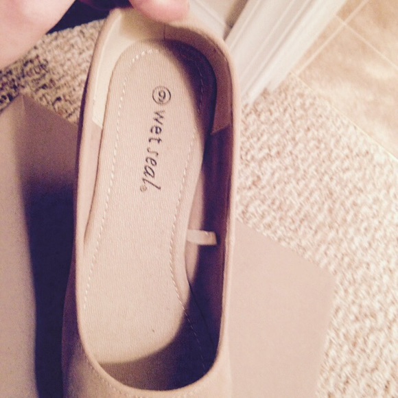 Wet seal suede wedges