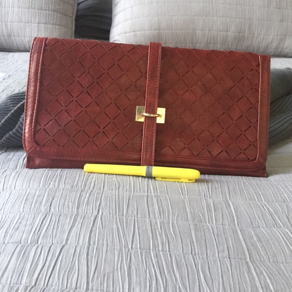 Leather Burgundy Clutch